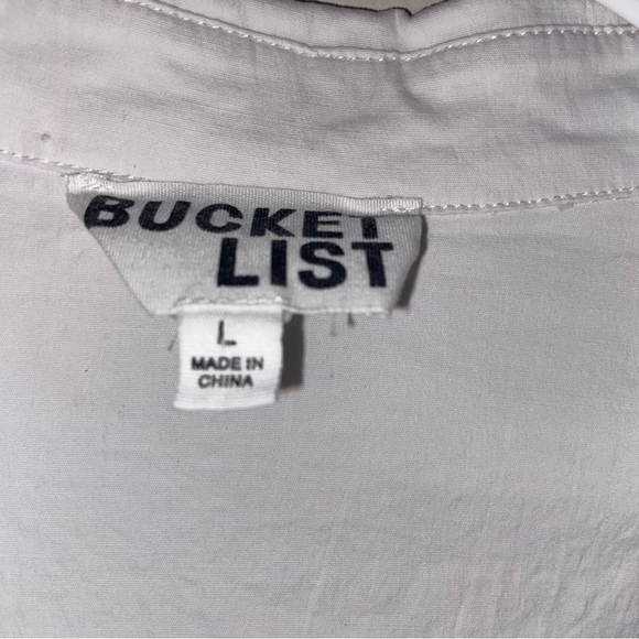 Bucket List Shirt Womens Large Stretch Button Tunic Business Career Office - Picture 9 of 11